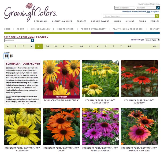Users can quickly find they plant they are interested in. Clicking on the plant displays additional information (see next image).