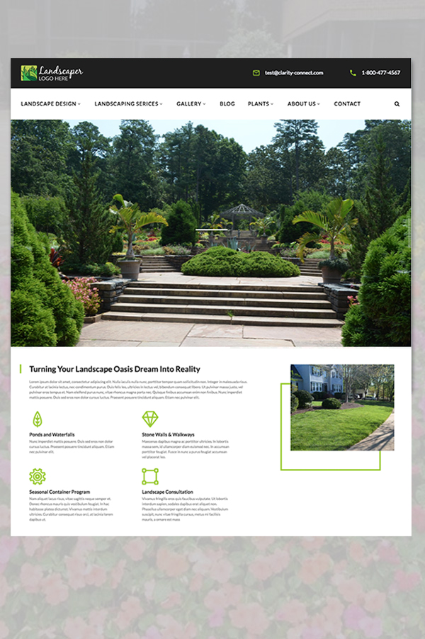 One of 3 landscape template options we offer.
