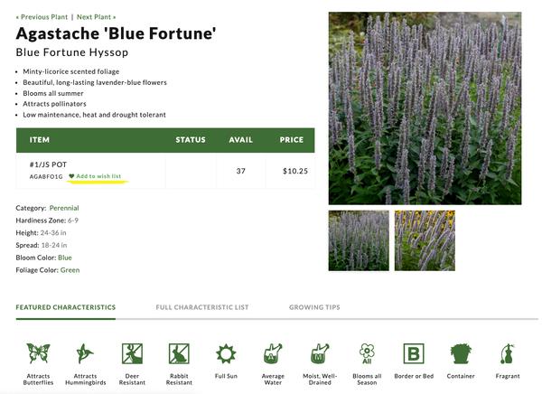 Users can add plants from the plant detail page.